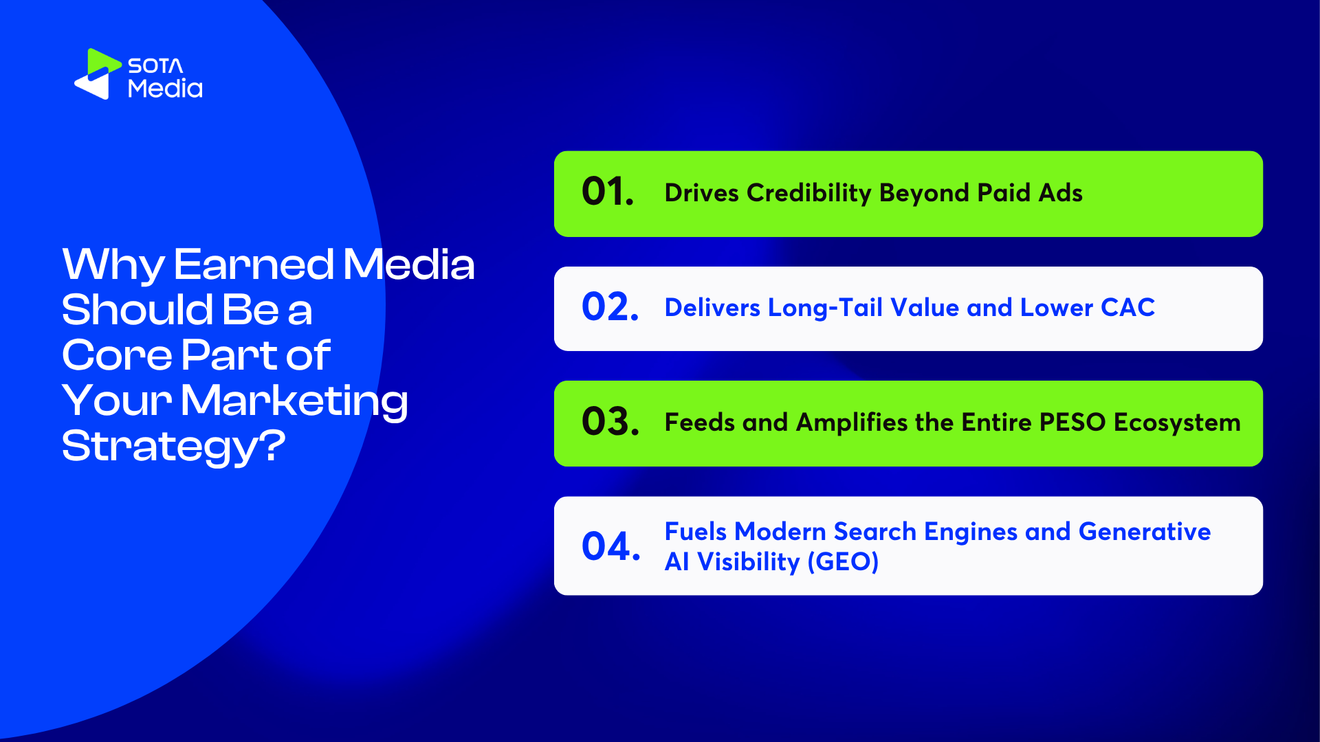 Infographic listing 4 reasons why earned media should be a core part of marketing strategy